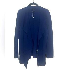 EILEEN FISHER Navy Petite Shawl‎ Collar Sweater